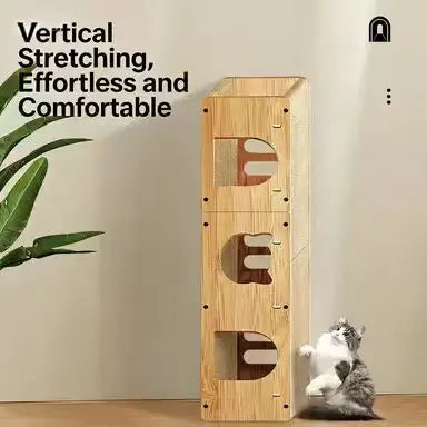 Interactive Scratching Wall-Mounted Cat Tunnel: Wooden, Toy Balls for Cats