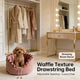 Dressing-Room Pet Bed for Dogs - Pink, Waffle Texture, Adjustable Drawstring, Luxury Feel