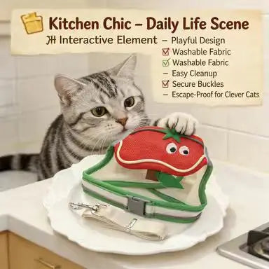 Escape-Proof Cat Harness & Leash: Apple Design, Breathable Mesh