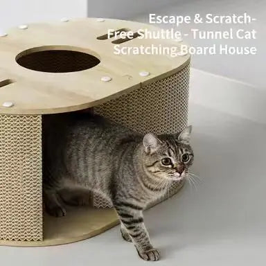 Multi-Functional Cat Scratcher: Corrugated Surface, Hideaway, Wooden Design