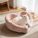 Cozy Pet Bed for Cats - Pink, Heart Shape, Plush Faux Fur Fabric